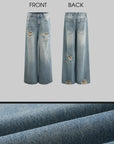 Rase le sol Distressed Wide-Leg Jeans