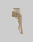 Hydrae Metallic Drape Mini Skirt