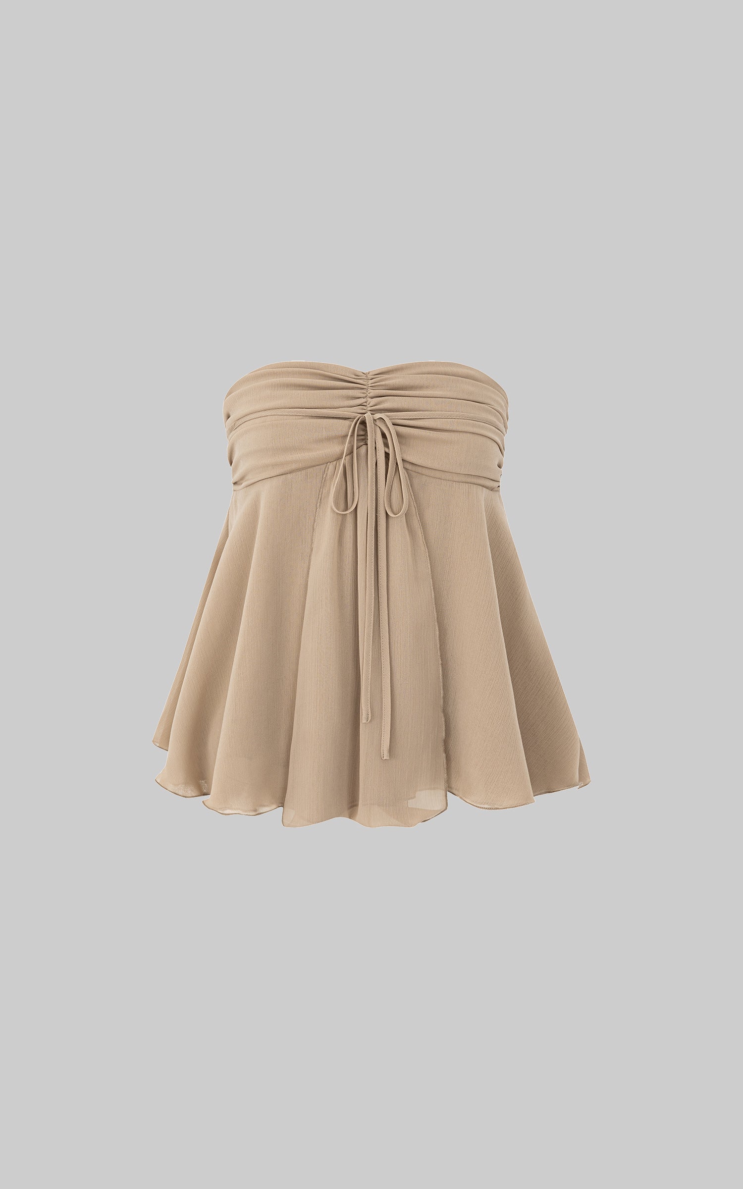 IAMXIAA Haut tube babydoll froncé en mousseline
