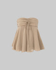 IAMXIAA Haut tube babydoll froncé en mousseline