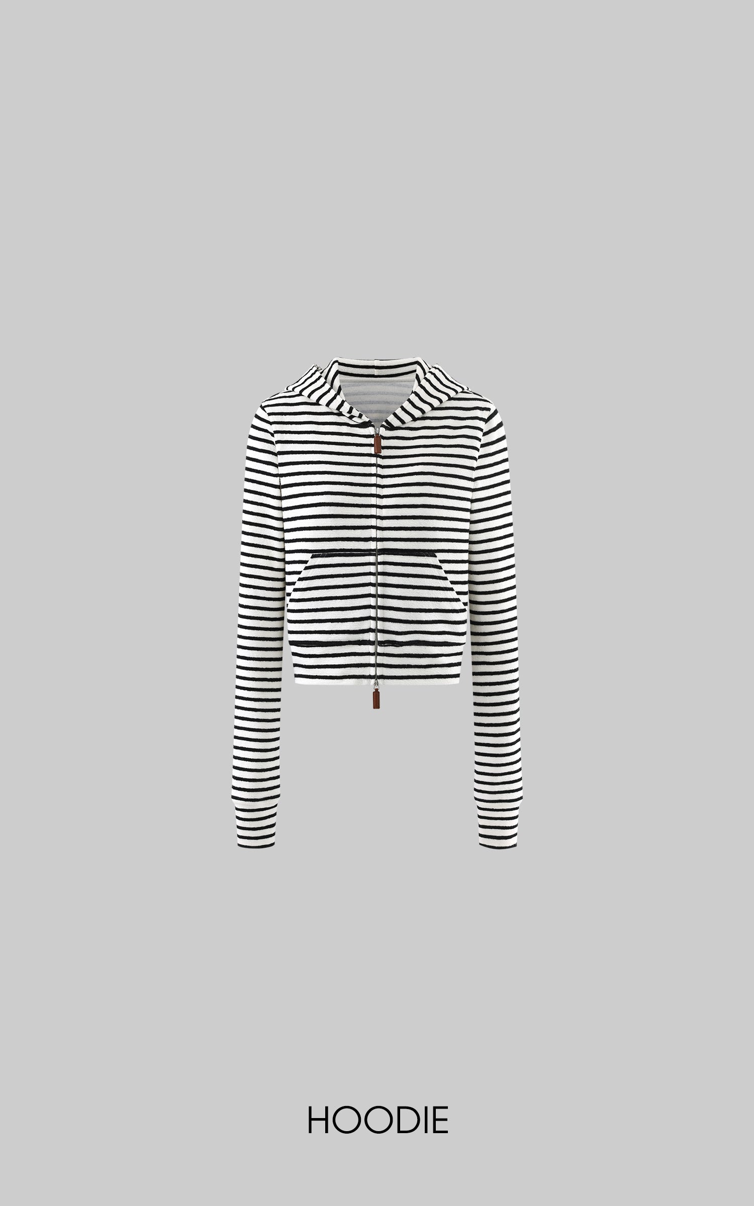 ROVENTE Striped Terry Zip Hoodie &amp; Shorts Set