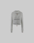 ROVENTE Striped Terry Zip Hoodie & Shorts Set