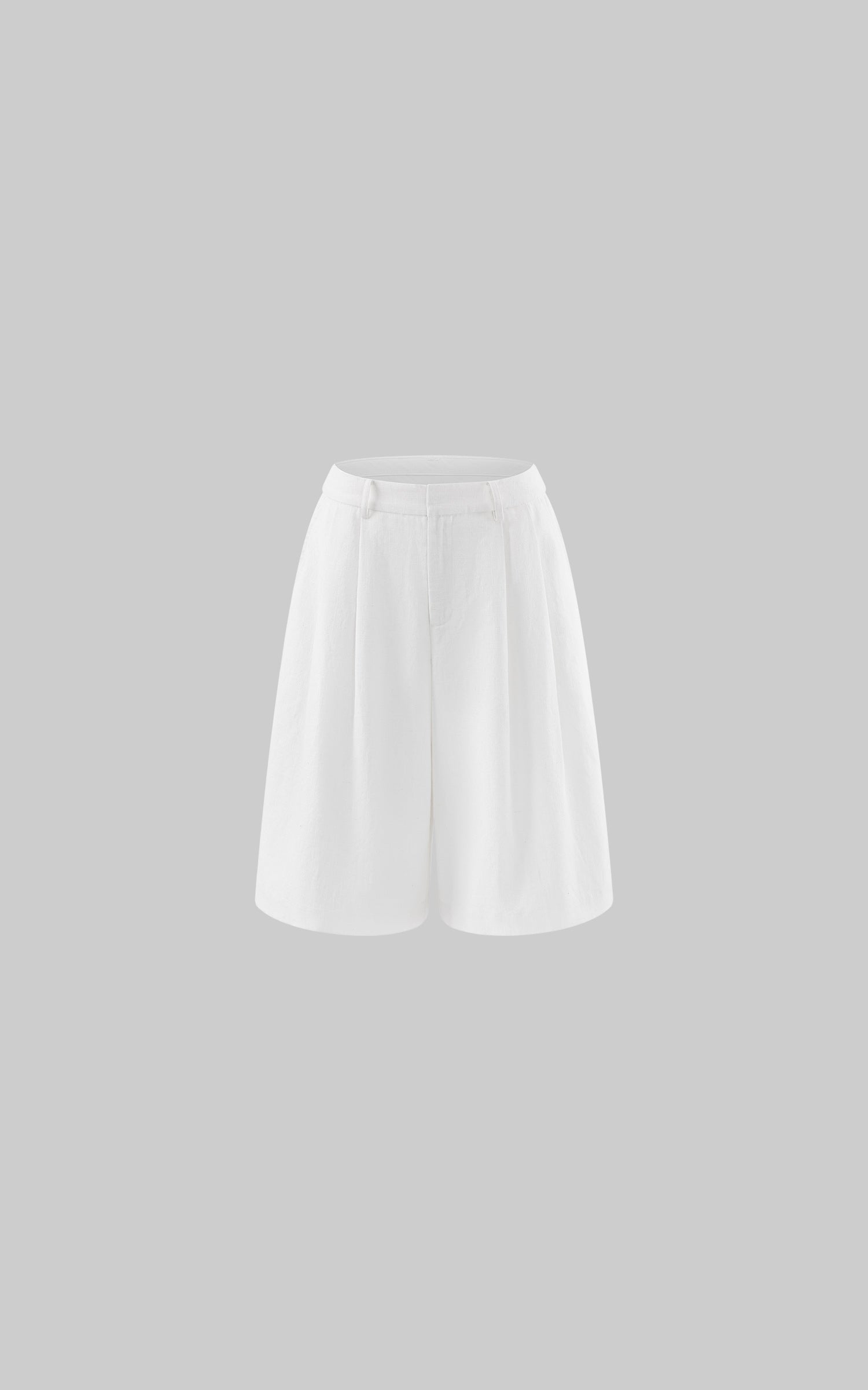 0122stepll Pleated Wide-Leg Capri Pants