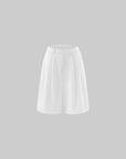 0122stepll Pleated Wide-Leg Capri Pants