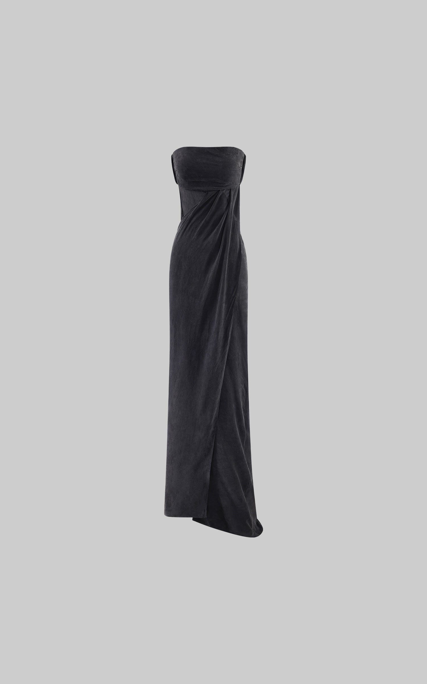 0122stepll Strapless Draped Cut-Out Maxi Dress