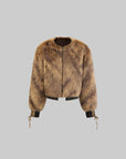 WARDEN EDGE Faux Fur Jacket with Suede and PU Leather Accents