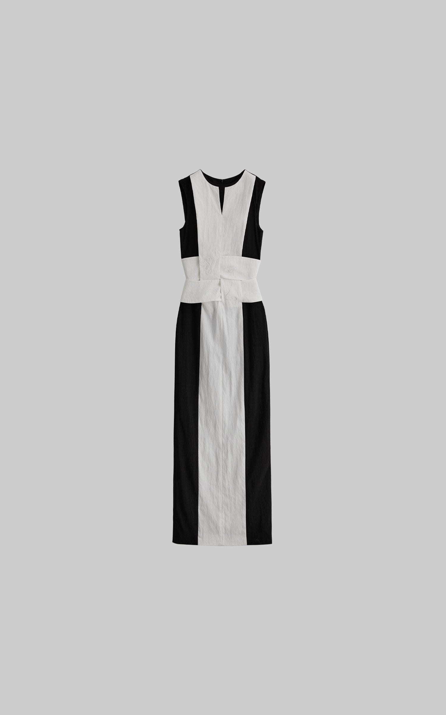 DOINDULGE Contrast Panel Fitted Maxi Dress