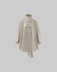 WARDEN EDGE Oversized High-Neck Balloon Sleeve Belted Trench Coat