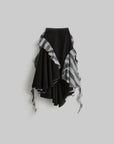 DOINDULGE Asymmetric Ruffle Patchwork Skirt