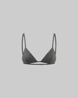 Rase le sol Semi-Sheer Long Sleeve Tee with Quote Print + Minimal Triangle Bra Set