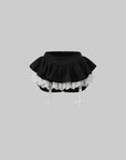 Rase le sol Lace-Trimmed Vest and Skirt Set with Cross Detail - PINKPARKS