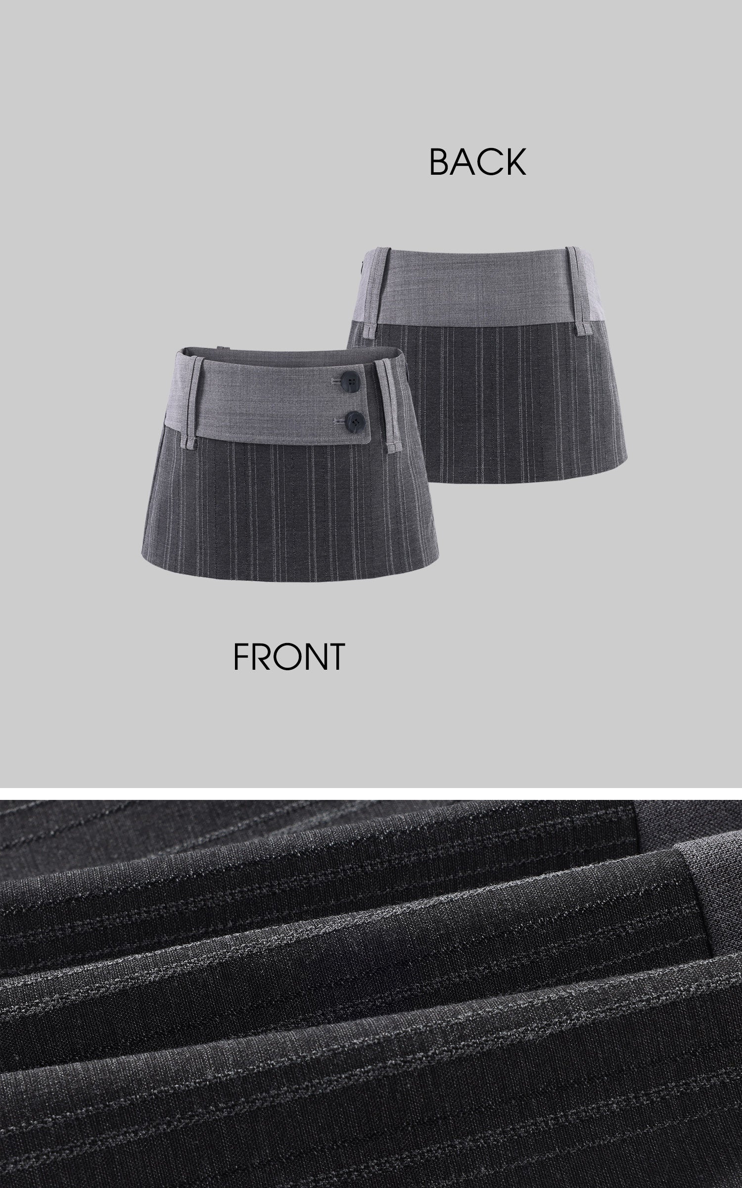 Hydrae Low Rise Pinstripe Micro Mini Skirt Shorts