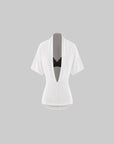 ROVENTE Draped Plunge Two-Piece T-Shirt