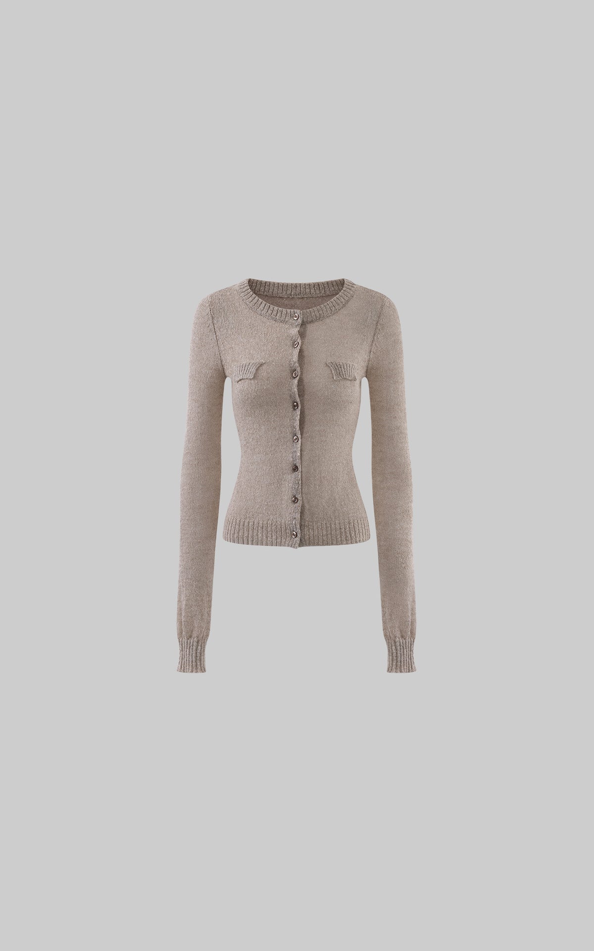 Rase le sol Fitted Button-Up Knit Cardigan