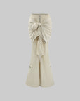 Rase le sol Knotted Detail Flared Casual Pants