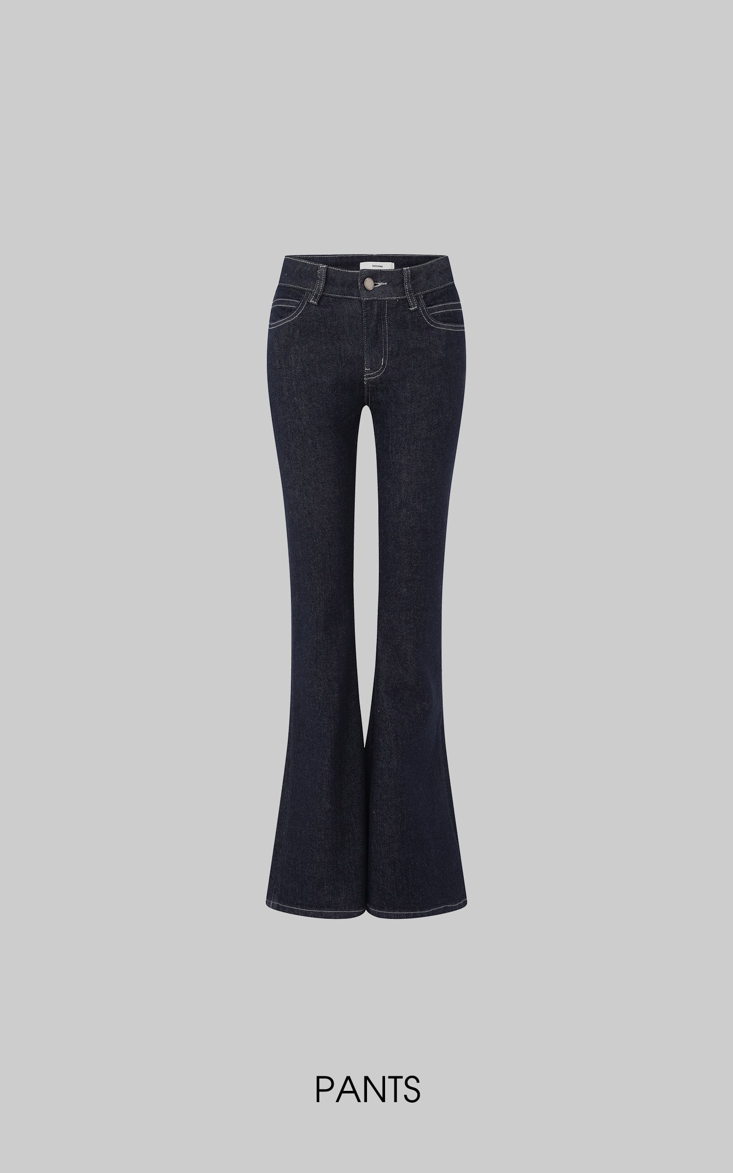 IAMXIAA Strapless Denim Top and Flared Pants Two-Piece Set