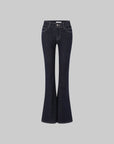 IAMXIAA Strapless Denim Top and Flared Pants Two-Piece Set