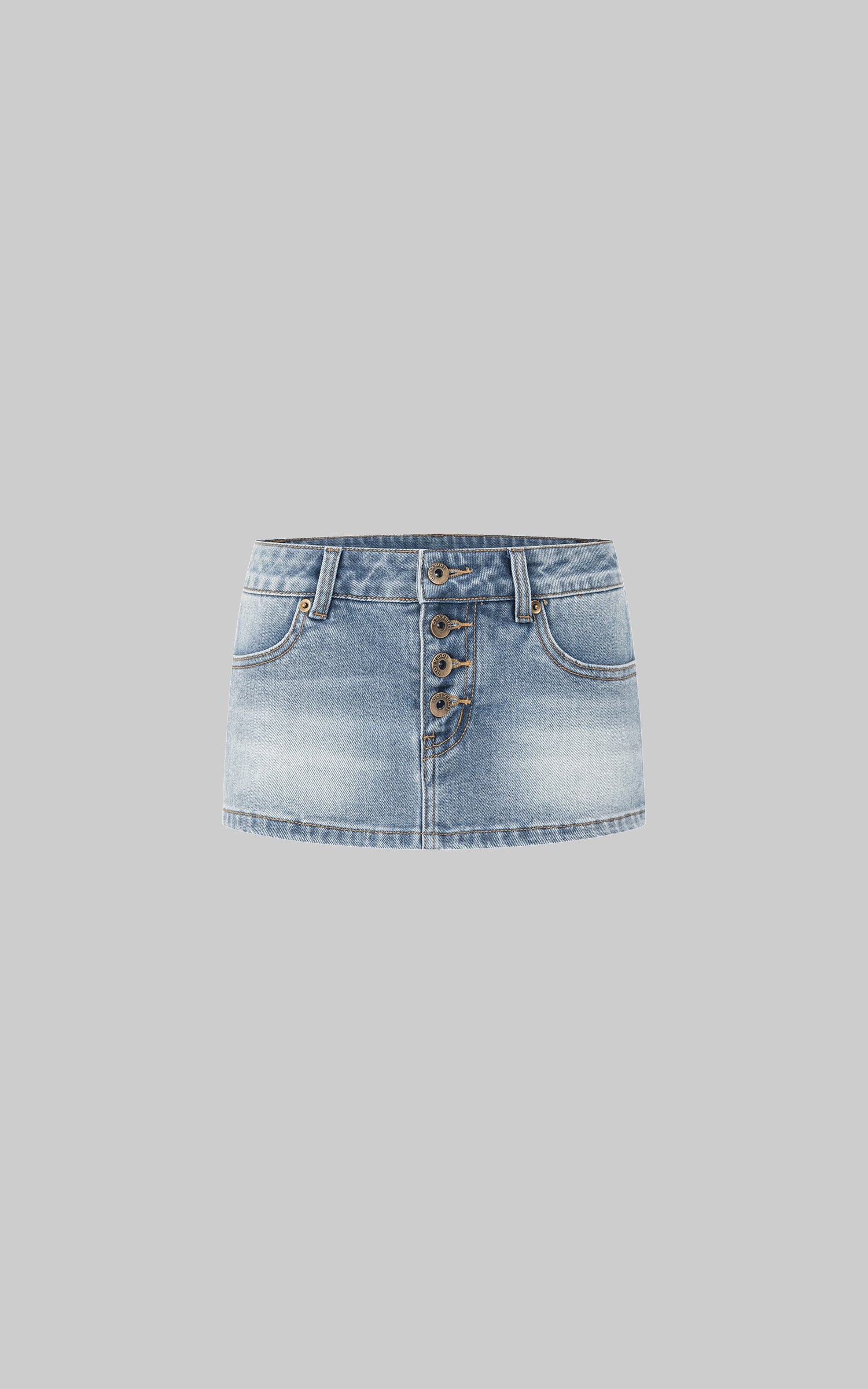 IAMXIAA Low Rise Washed Denim Skort