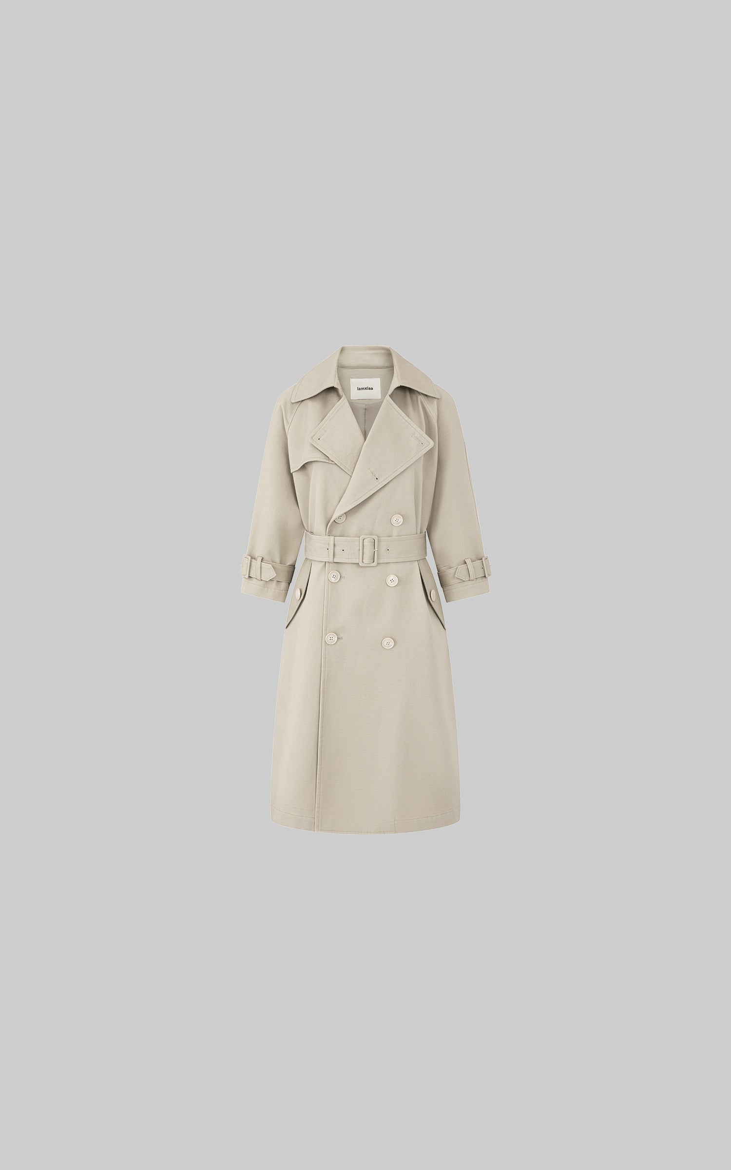 IAMXIAA Belted Oversized Long Trench Coat
