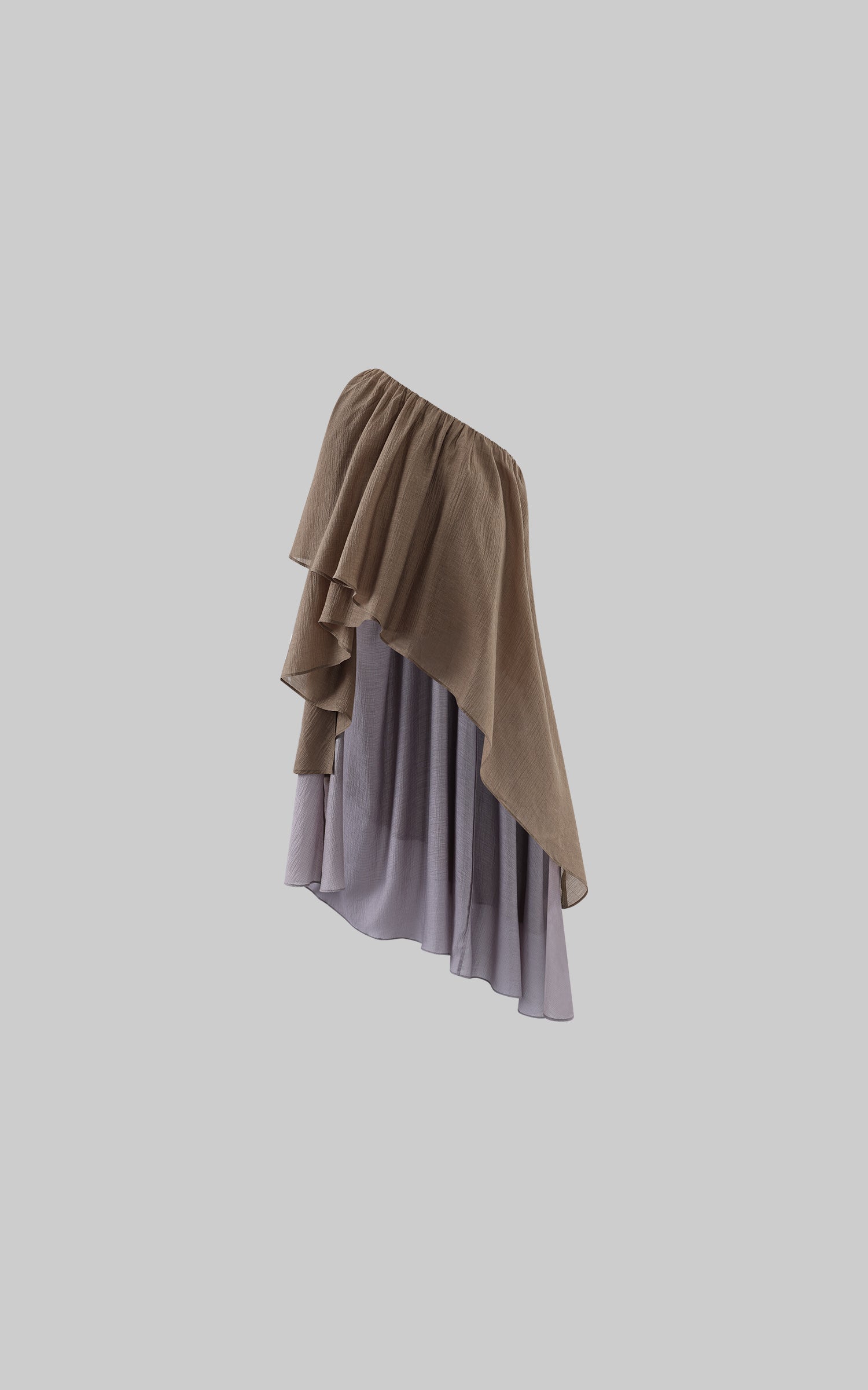 0122stepll Asymmetric Draped One-Shoulder Top