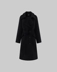 WARDEN EDGE Manteau en laine à double boutonnage avec ceinture