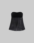 0122stepll Haut Babydoll Drapé Bandeau Transparent