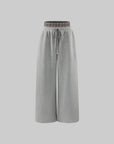 Rase le sol Wide-leg Sweatpants With Smocked Waist And Drawstring Floor-length Design