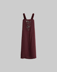 DOINDULGE Hand-Beaded Linen Strap Maxi Dress
