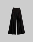 DOINDULGE Wide-Leg Trousers with Red Stitch Detailing