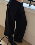 0122stepll Oversized Drawstring Wide-Leg Adjustable Hem Utility Pants