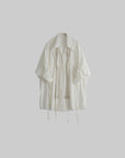 DOINDULGE Draped Batwing Sleeve Drawstring Shirt