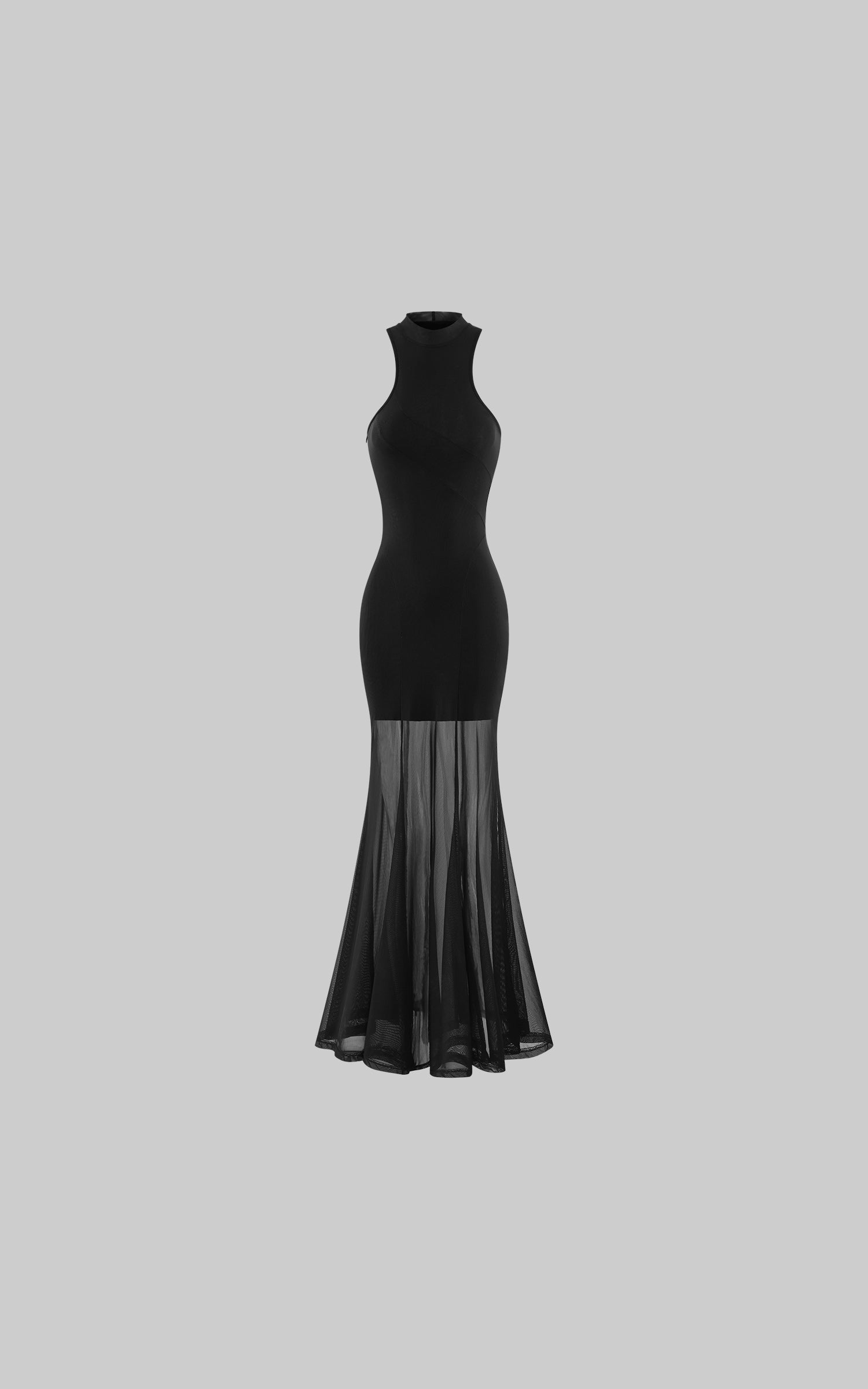 Rase Le Sol Sheer Mermaid Halter Dress