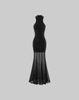 Rase Le Sol Sheer Mermaid Halter Dress