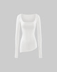 WARDEN EDGE Sculpted Square Neck Long Sleeve Top