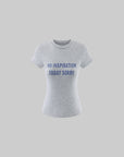 ROVENTE Vintage Grey Fitted Baby Tee with Statement Graphic