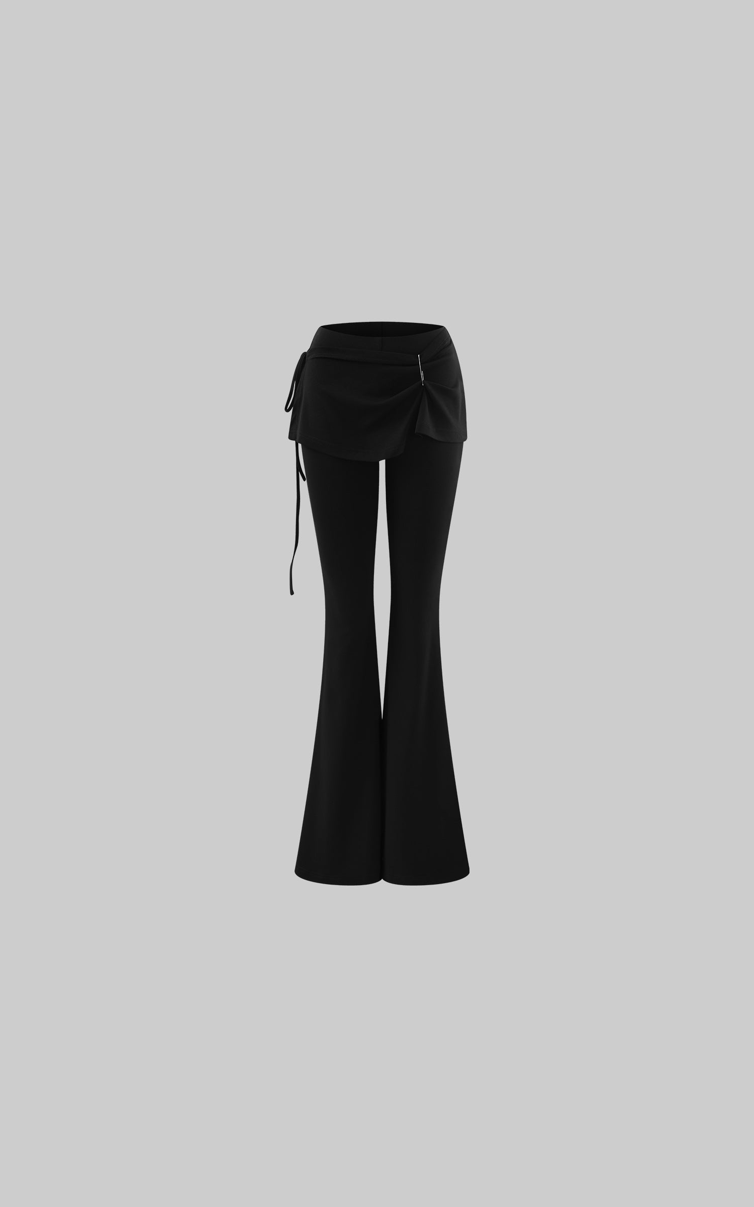 Rase le sol Asymmetric Draped Pin-Detail Flared Pants