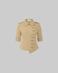 IAMXIAA Asymmetric Double Button Tailored Shirt