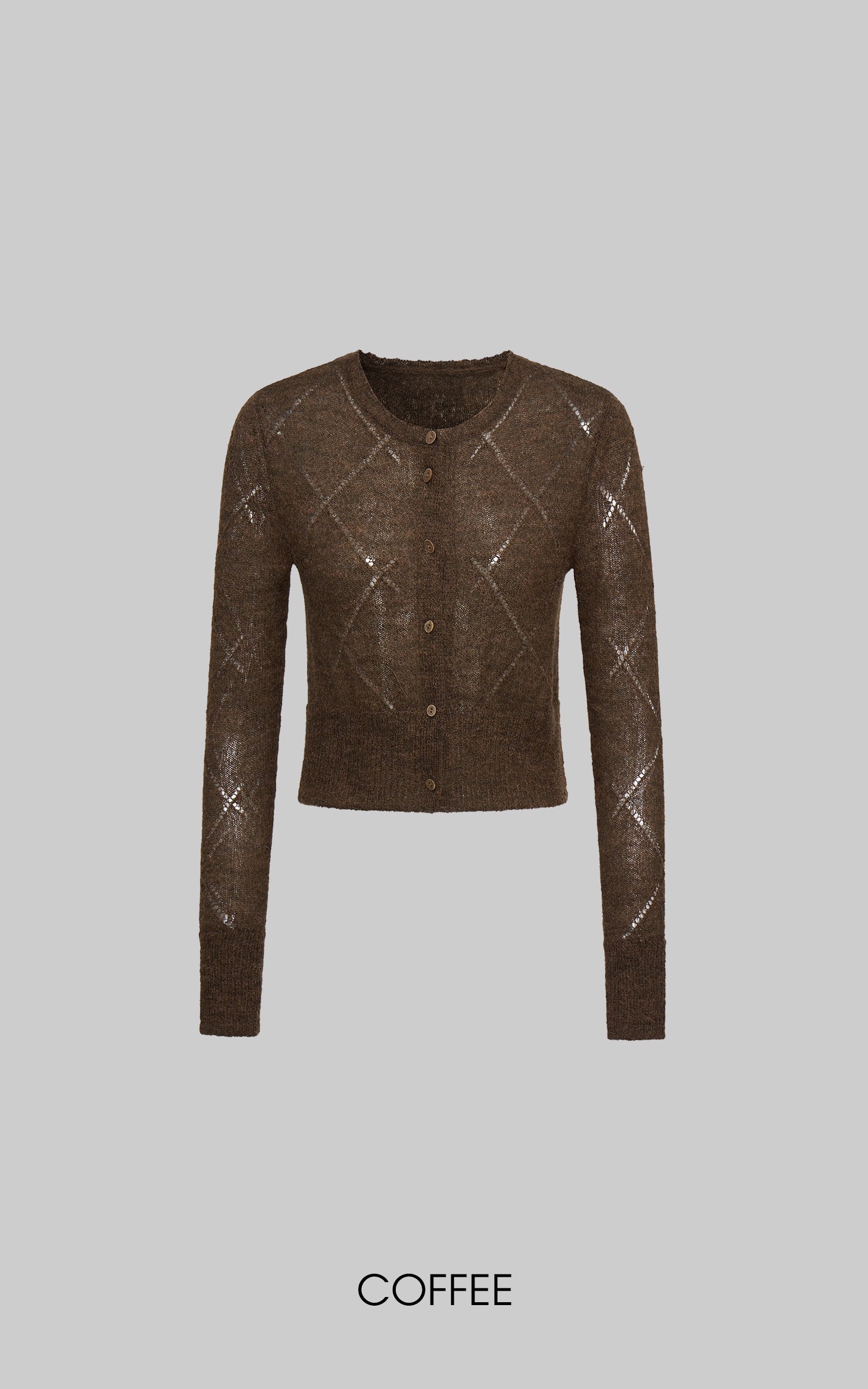 IAMXIAA Sheer Knit Button Up Cardigan