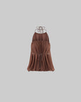 Hydrae Haut en mousseline à ourlet bouffant et col licou transparent