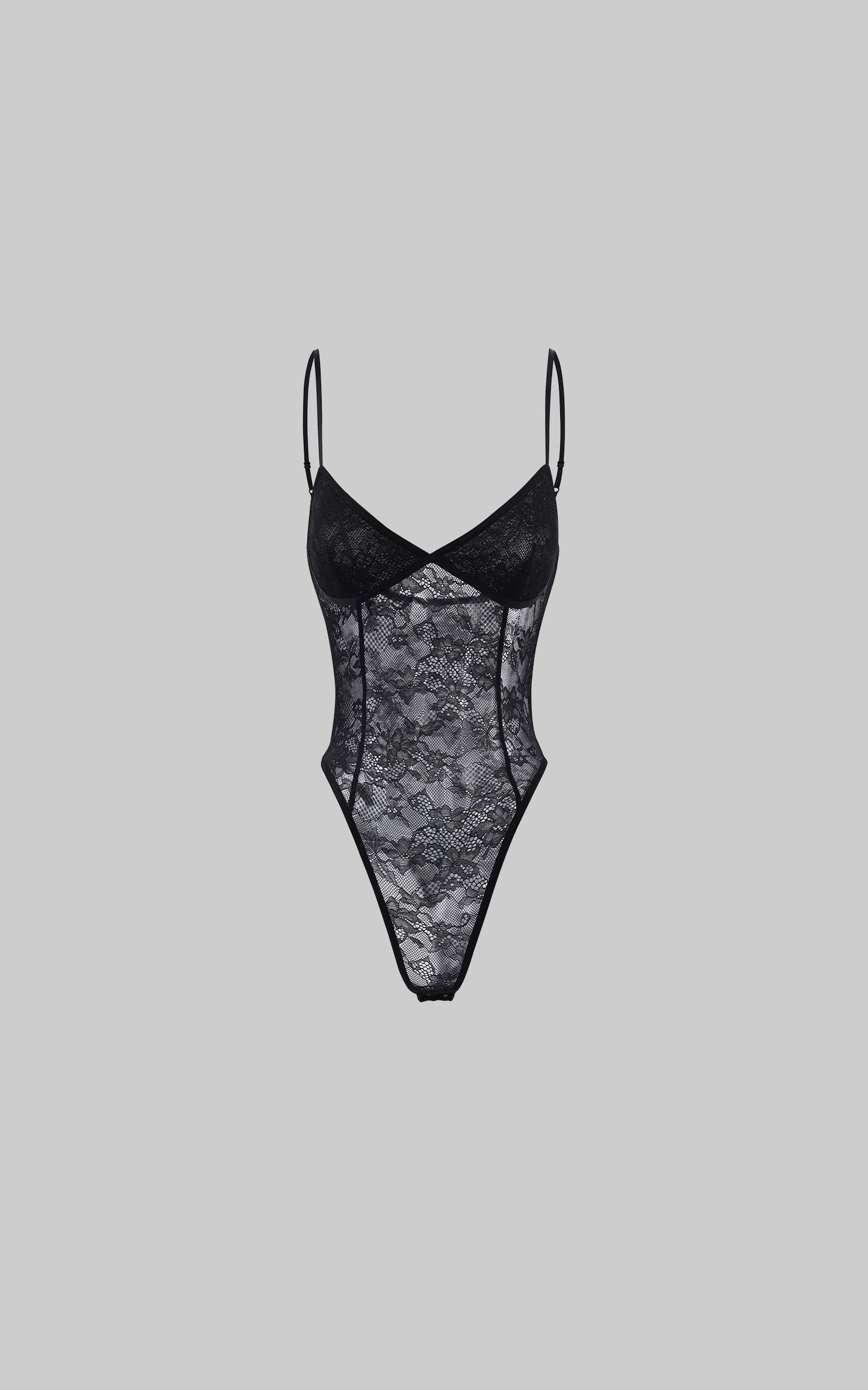 0122stepll Sheer Lace Contour Bodysuit
