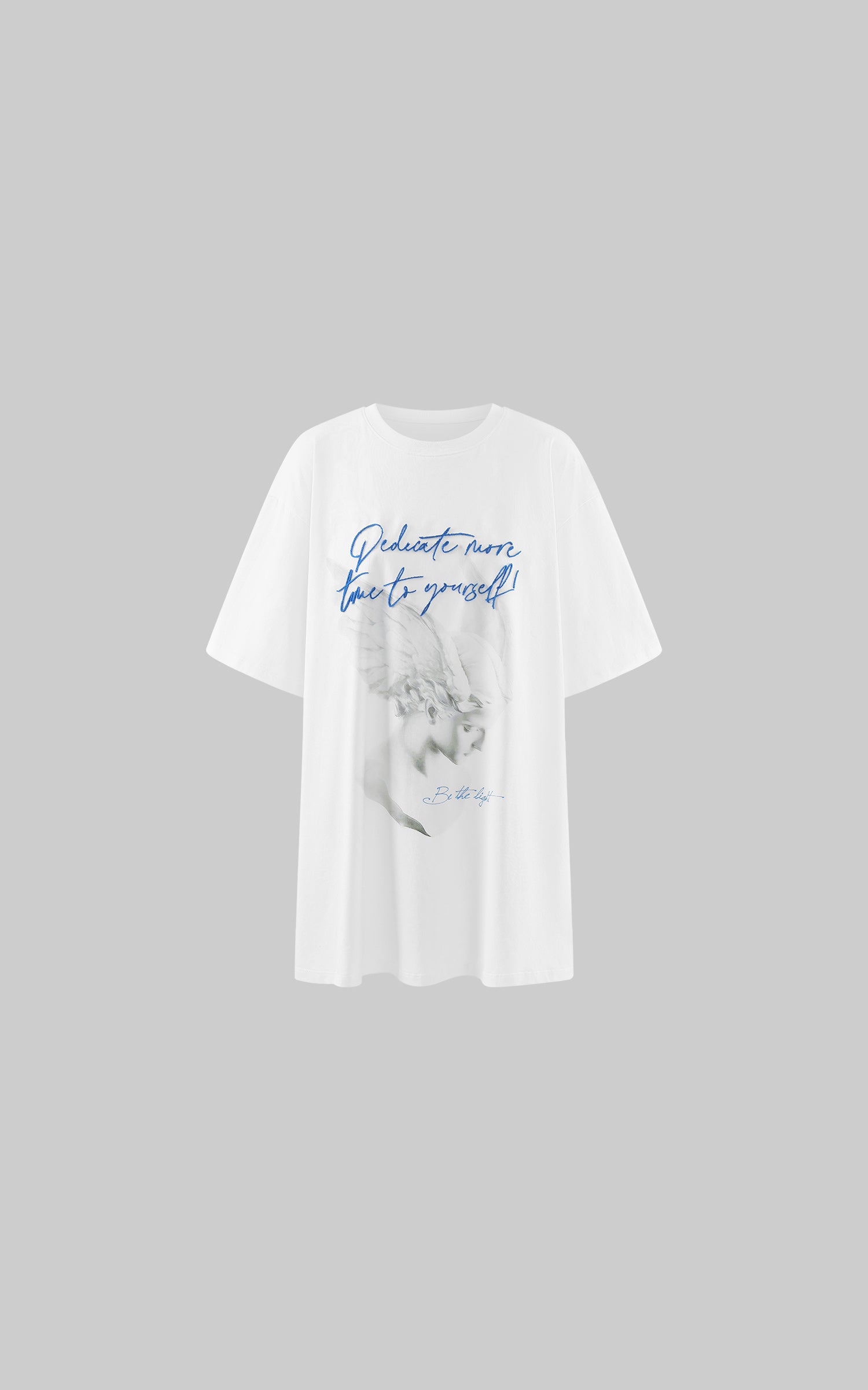 0122stepll Angel Script Oversized Graphic T-Shirt