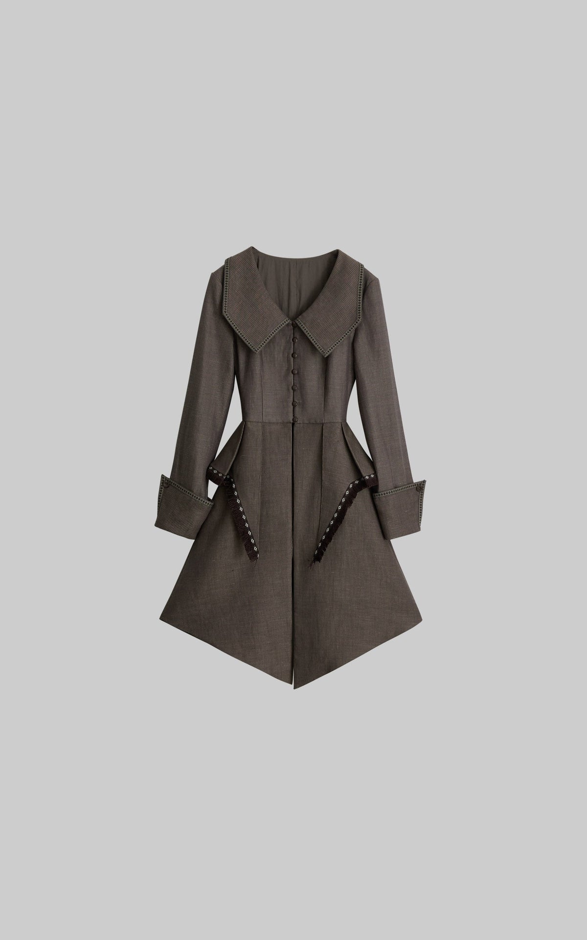DOINDULGE Victorian Sculpted Waist Mid-Length Jacket