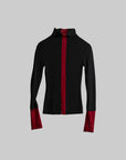 DOINDULGE Contrast Velvet Panel Long Sleeve T-Shirt
