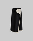 DOINDULGE Asymmetric Paneled Stripe Deconstructed Maxi Skirt
