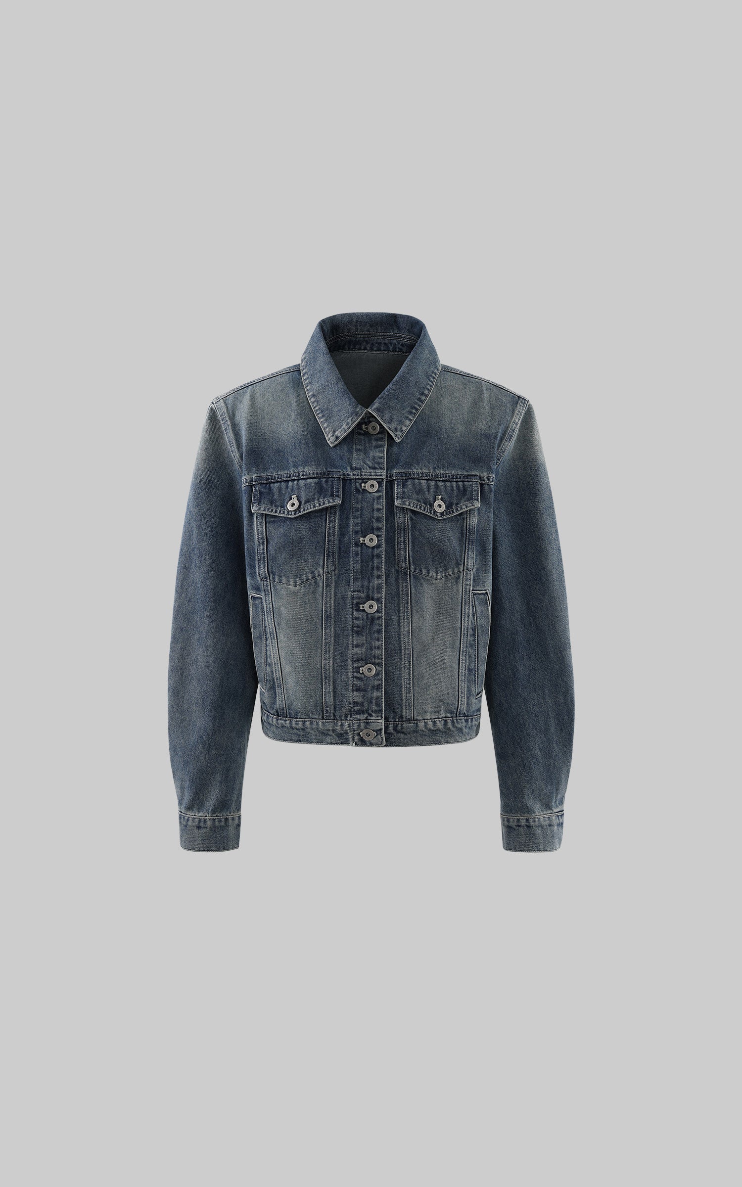 WARDEN EDGE Vintage Wash Structured Denim Jacket