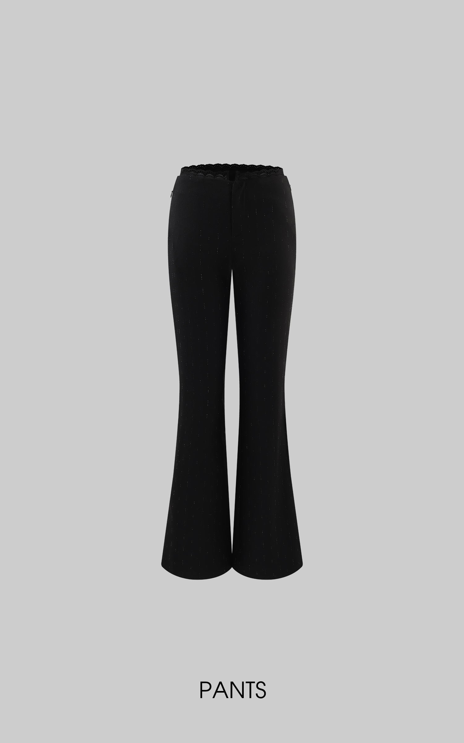 ROVENTE Lace Trim Corset Top and Flared Pants Set