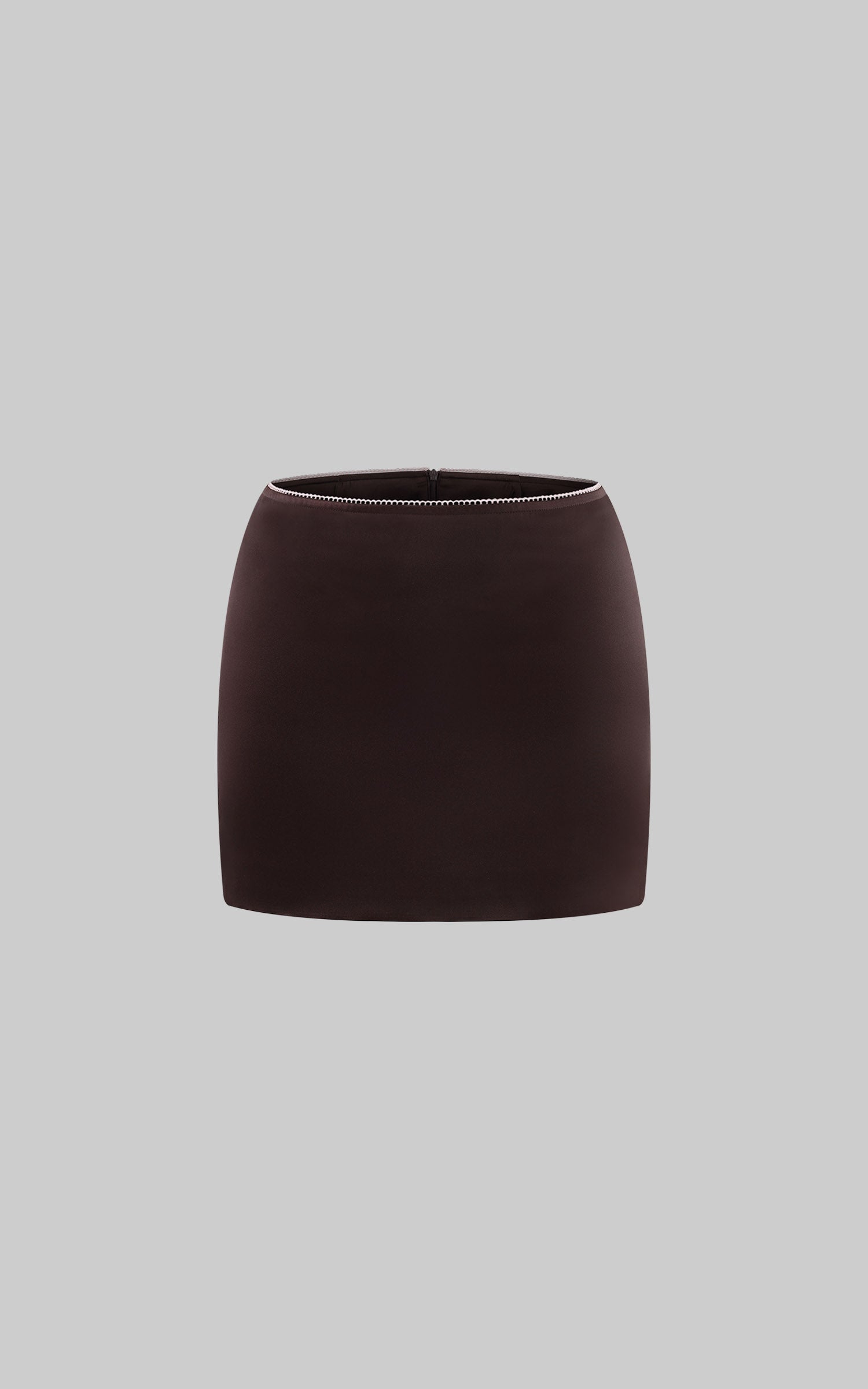 Hydrae Glossy Satin High Waist Asymmetric Mini Skirt