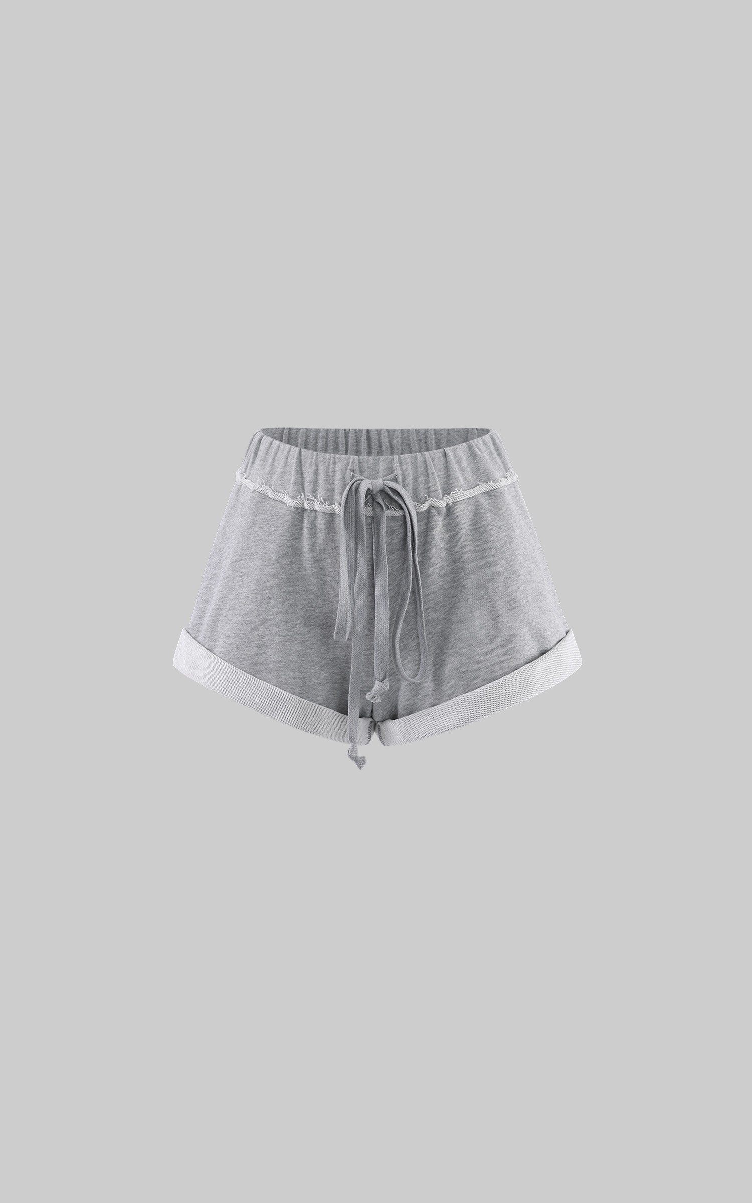 Rase le sol Raw-Edge Terry Cotton Rolled-Hem Shorts