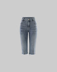 Rase le sol Vintage Washed Mid-Length Denim Pants