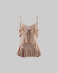 ROVENTE Blush Ruffle Tie Cami Top